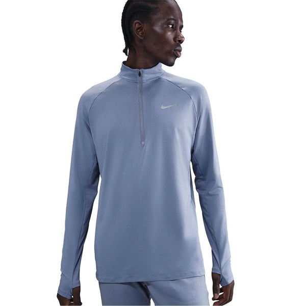 Nike Stride Zip Neck Regular Fit T-Shirt - World Indigo