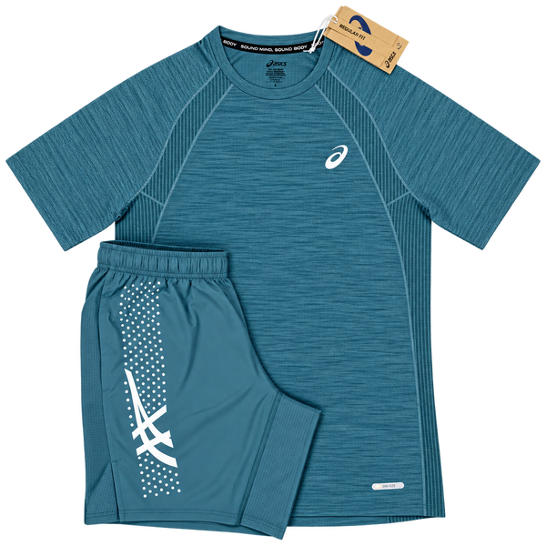 Asics Road Core Top & Icon Shorts - Foggy Teal