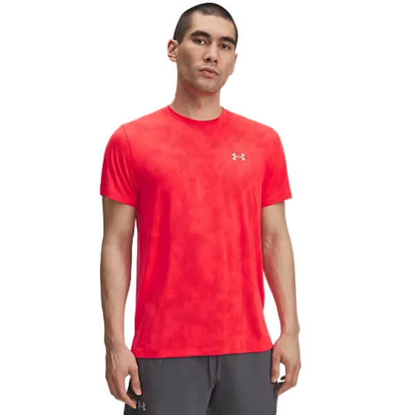 Under Armour Launch Camo Short Sleeve - Crimson Red