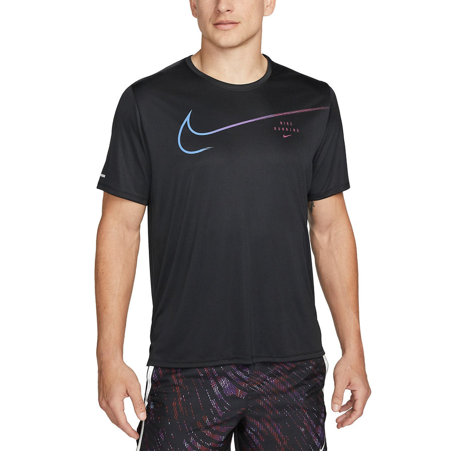 Nike Dri-FIT Division Miler Running T-Shirt - Black/Sangria