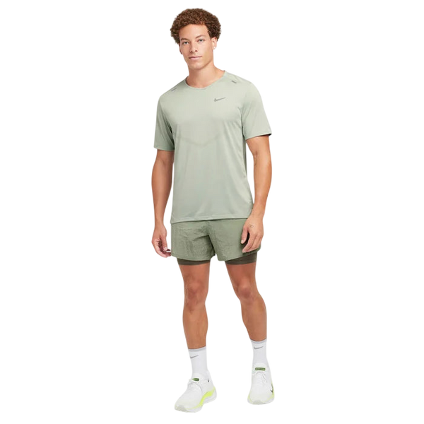 Nike Stride Dri-FIT ADV Short-Sleeve Running Top - Olive