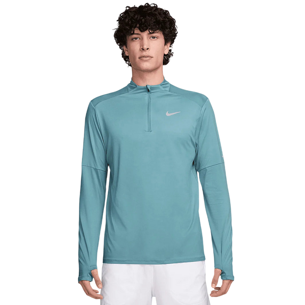 Nike Long Sleeve Dri Fit 1/4 Zip Running Top - Denim Turquoise