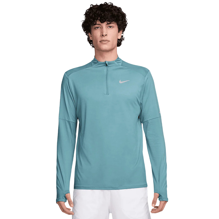 Nike Long Sleeve Dri Fit 1/4 Zip Running Top - Denim Turquoise